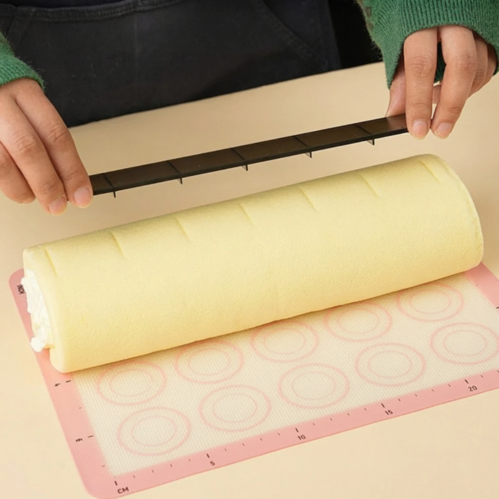 4 Pieces Cake Roll Slicing Ruler Precision Cake Portion Marker Baking Ruler with Hanging Hole Easy to Use Lightweight