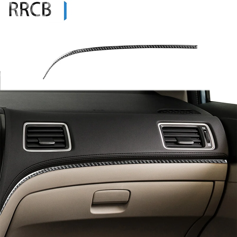 

For Honda Civic 9 Coupe Sedan 2013-2015 Real Carbon Fiber Sticker Auto Copilot Dashboard Panel Strip Trim Fits Car Accessories