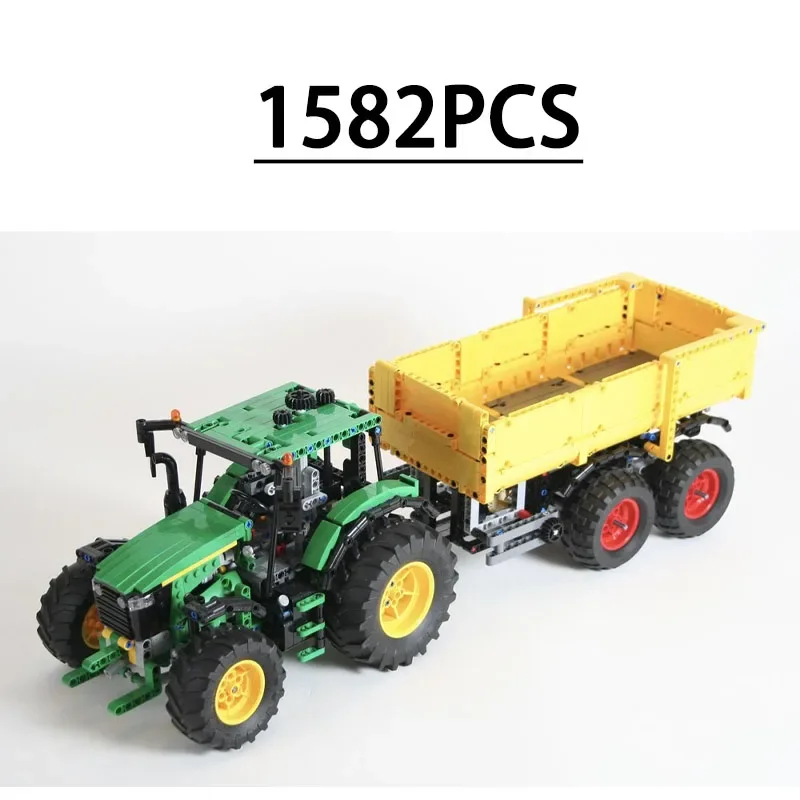 MOC-77079 & 6130R Tractor Machinery Car Agricultural Series MOC-198986 Dump Trailer Building Block Toys Kids Toys Christmas Gift