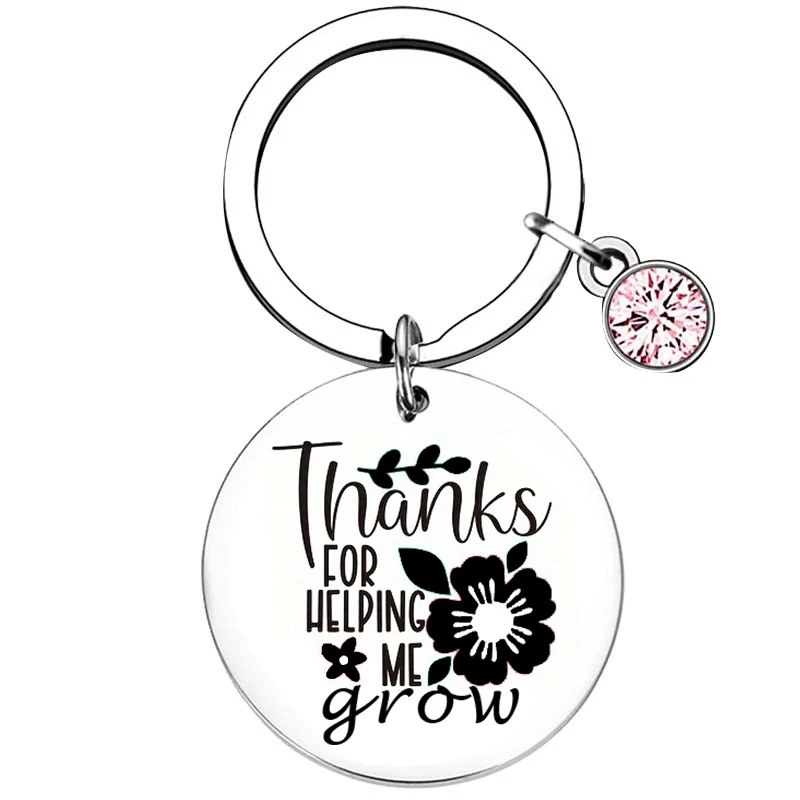 Thank You for Helping Me Grow Keychain Keyring Teacher Appreciation Gifts Term Begin Term End Or Graduation Gift for Teachers