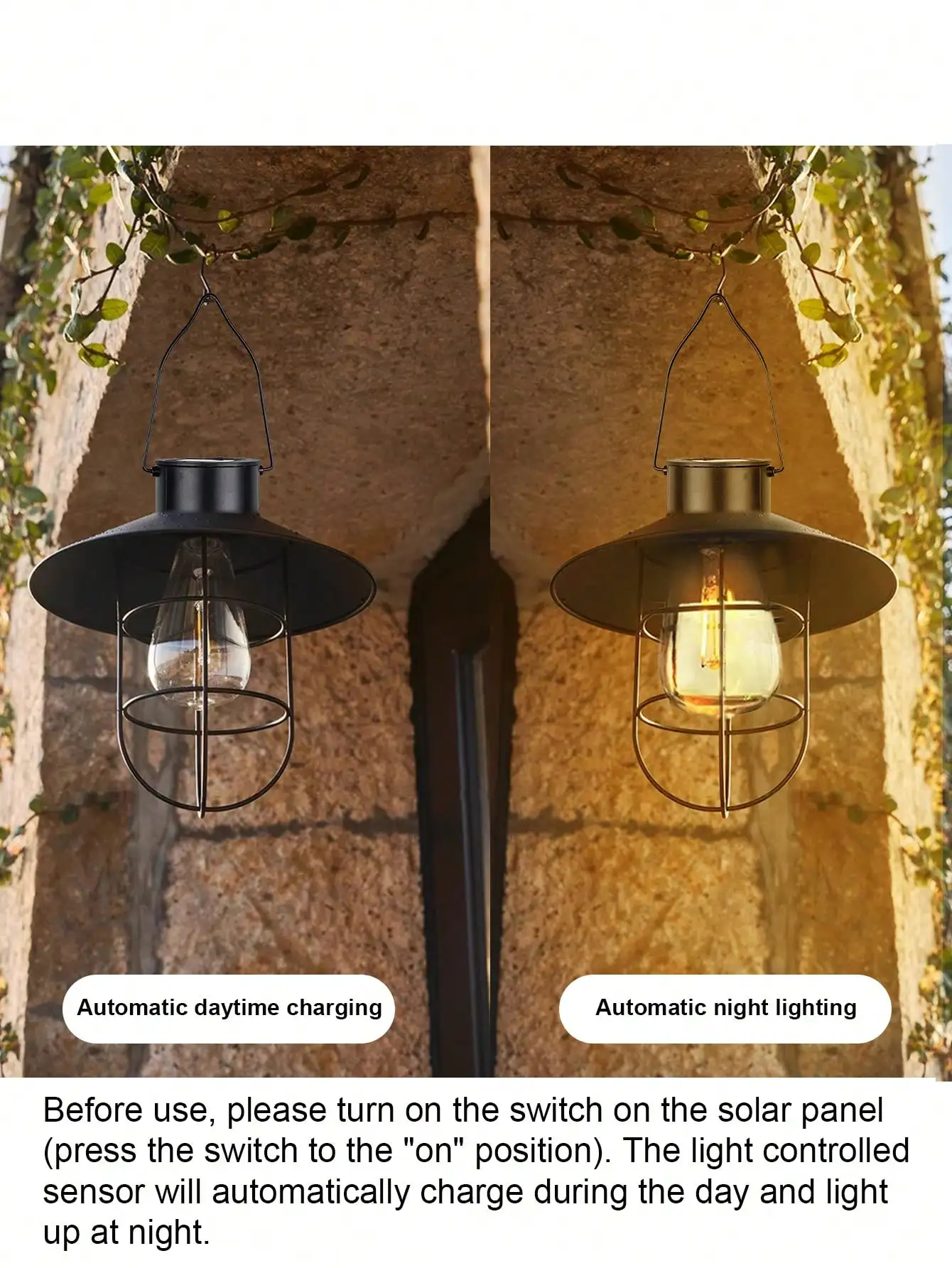 فانوس معلق بالطاقة الشمسية: إضاءة معلقة للديكور الخارجي للفناء والحديقة والشرفة وإضاءة أجواء دافئة #5