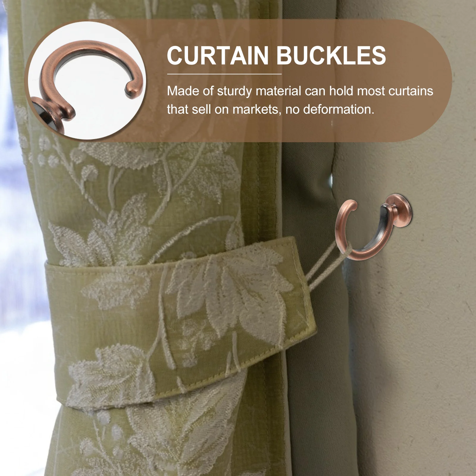 

2 Pcs Window Curtain Hook Wall Hooks Buckles Zinc Alloy Tieback Accessories Holdback Red