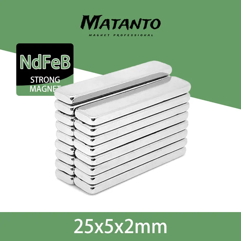 5~200PCS 25x5x2 25x5x3mm Neodymium Magnet 25mm x 5mm x 2mm N35 NdFeB Block Super Powerful Strong Permanent Magnetic imanes