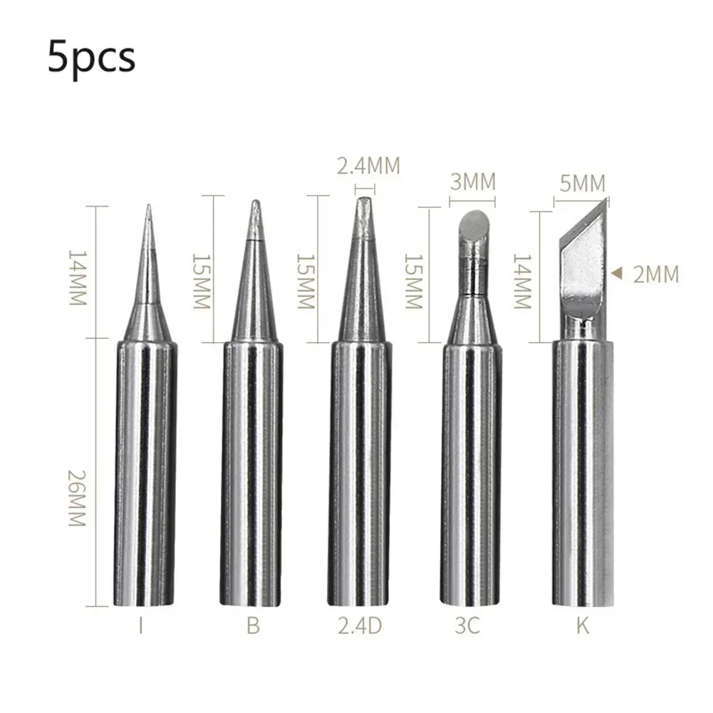 Solder ujung besi, 5 buah solder bebas timbal pengganti 936 kepala las ujung besi solder I + B + K + 3C + 2,4D ujung besi solder listrik