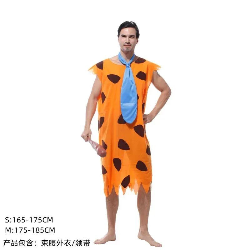 Fred Cosplay Anime  Costumes Adult Kid Primitive Savages  Orange Colthing Carnival Party Halloween SFFS452SFSDFX32025