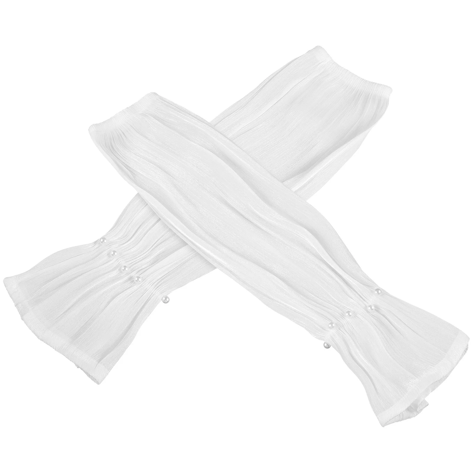 1 زوج الأشعة فوق البنفسجية أكمام أذرع تبريد للنساء اللؤلؤ ديكور تنفس التبريد الشمس حماية القيادة في الهواء الطلق الرياضة الأكمام أغطية للذراع للنساء #5