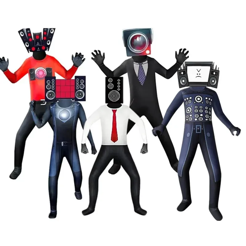 

Аниме Skibidi Bath Косплей Аудио Человек Камера Человек ТВ Мужской Костюм Комбинезон Маска Полный Комплект Хэллоуин Вечеринка Мужчины Взрослый Костюм Мальчика