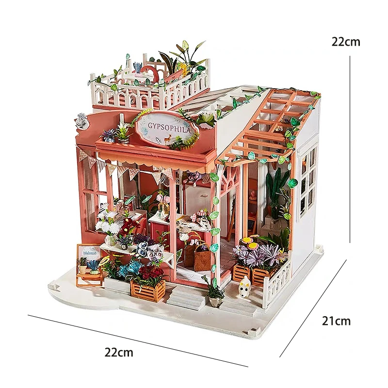 Micro Huis Poppenhuizen kits 3D Puzzel Assemblage Gebouw Model DIY Handgemaakt Speelgoed Kamer Slaapkamer Decoratie Houten Ambachten Kerstcadeau