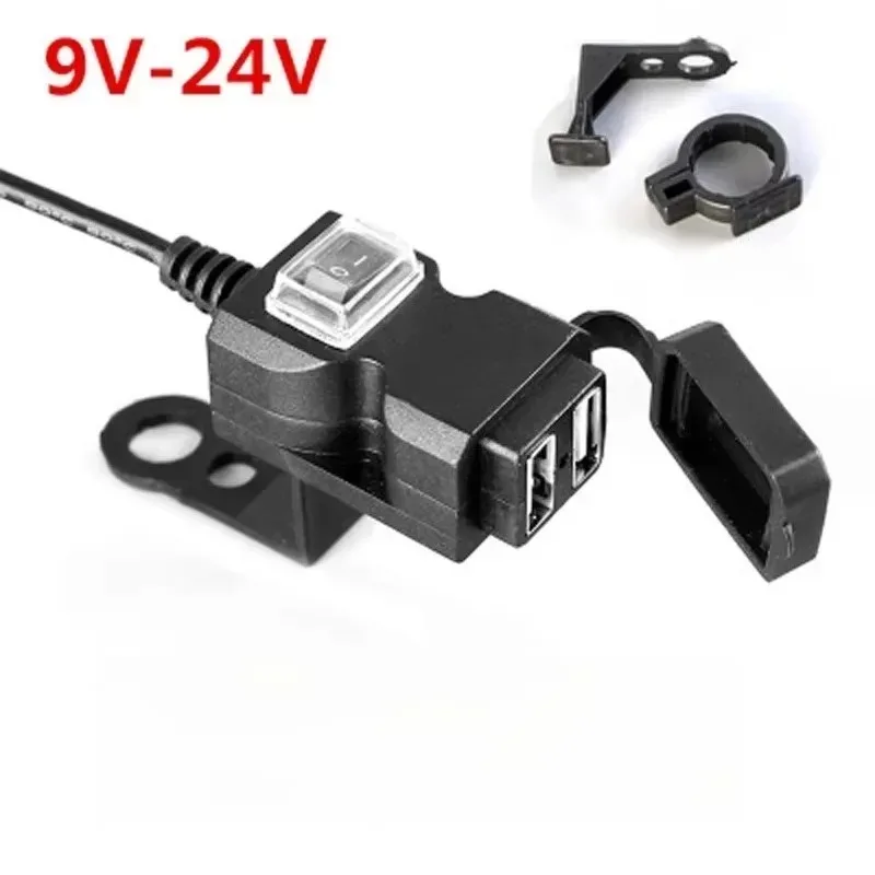 

Новинка для Iphone Samsung Huawei 9 В-24 В Dual USB Мотоцикл Руль Зарядное устройство Адаптер Водонепроницаемая розетка питания