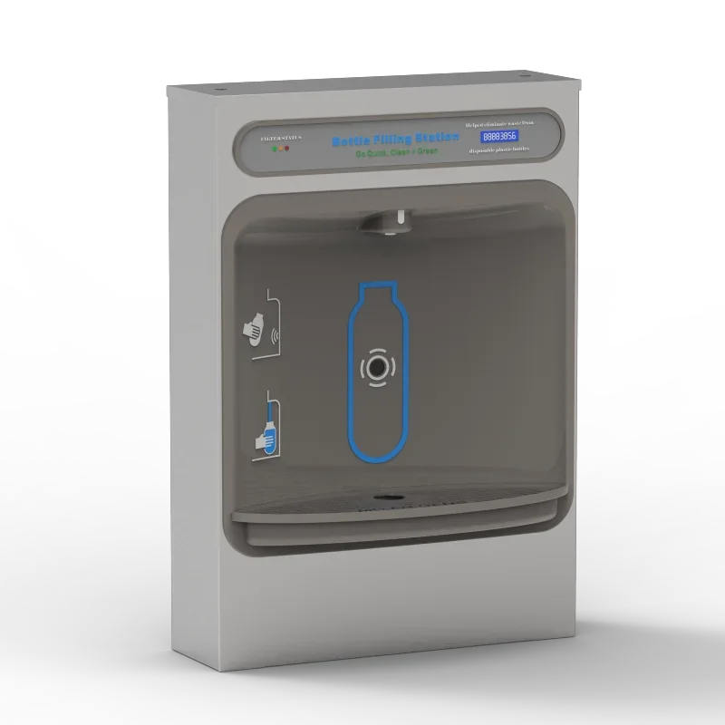 Recessed wall mounted water cooler, recessed water Dispenser with IR sensored bottle filler touchless handfree