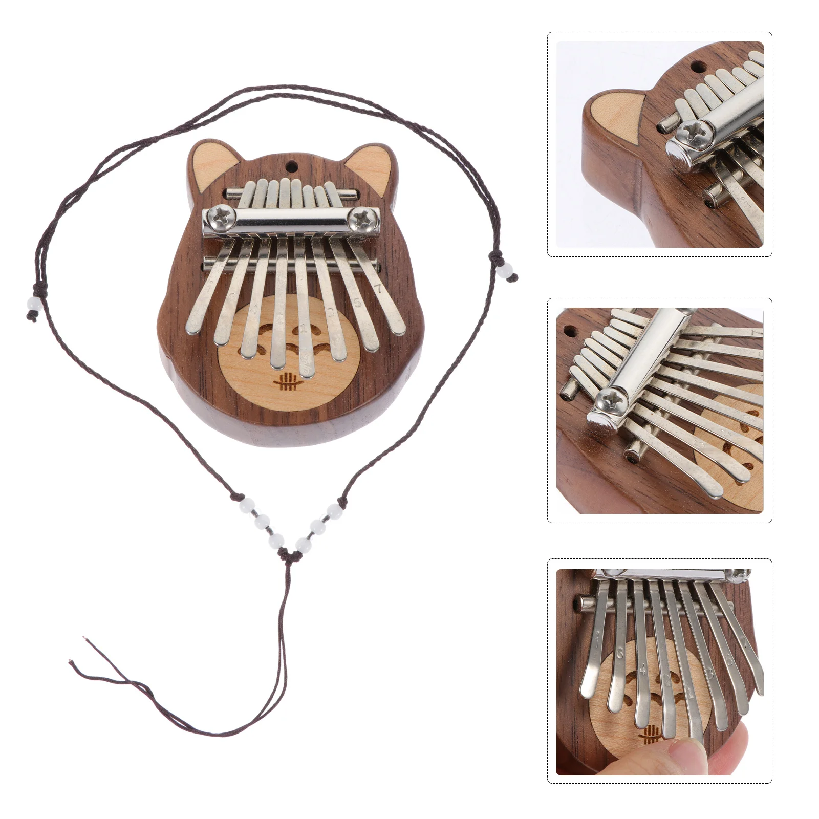 

Kalimba Thumb Piano Mini 8-Tone Smooth Arc Design Portable Finger Piano for Beginners Clear Sound Music Instrument