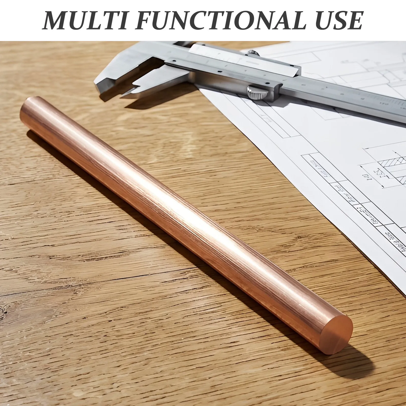 High Purity Red Copper Cylinder Solid Metal Bar Polished Surface Physics Lab Supply Machinable Copper Rod Student Research Bar