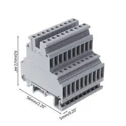 F3MA 50 Pcs UKK3 DIN Double Level Dual Row Terminal Block 500V 25A 28-12AWG Gray