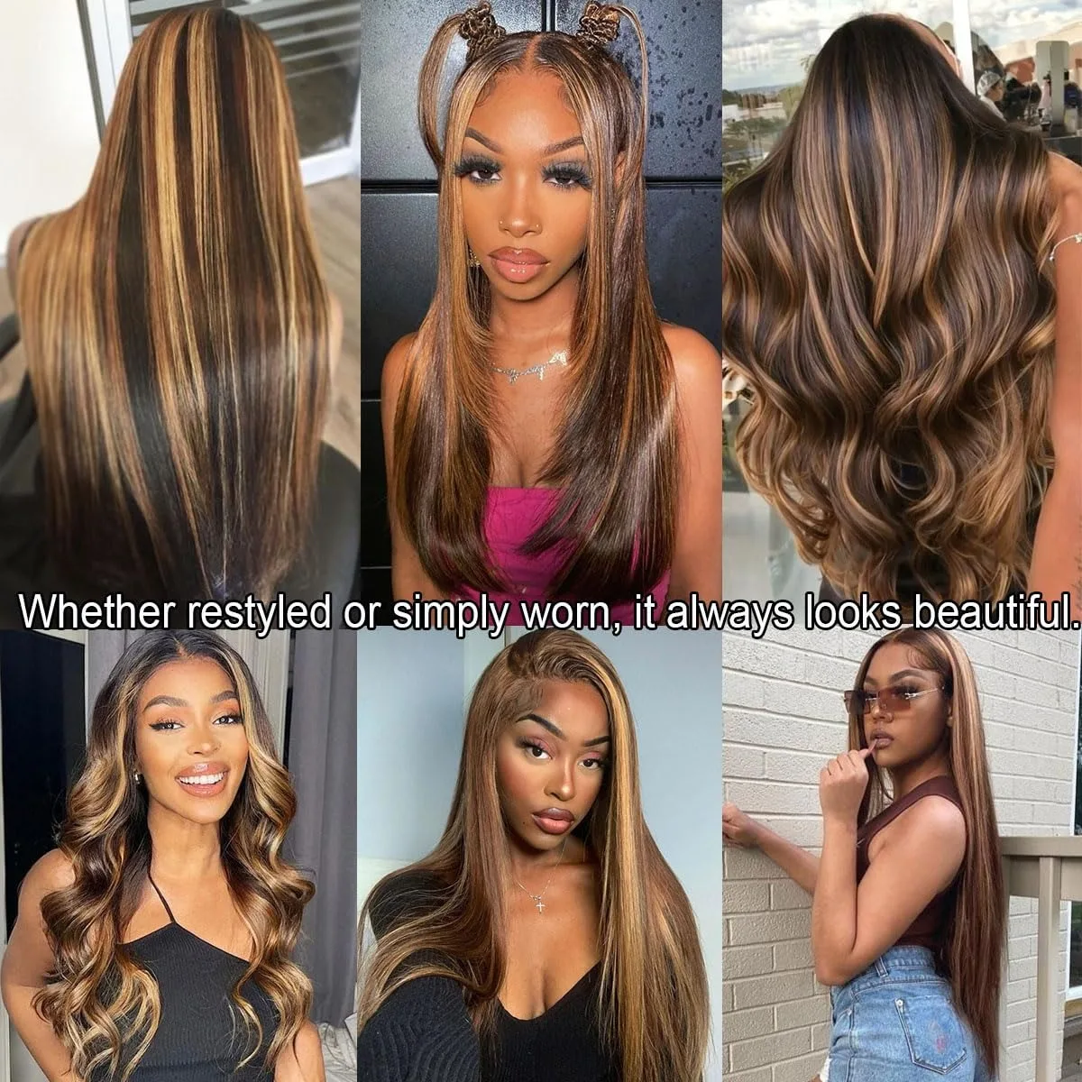 ストレートハニーブロンドウィッグ人毛8-34インチP4/27ハイライトオンブレレースフロントウィッグ人毛ハニーブロンドファッション愛好家向け