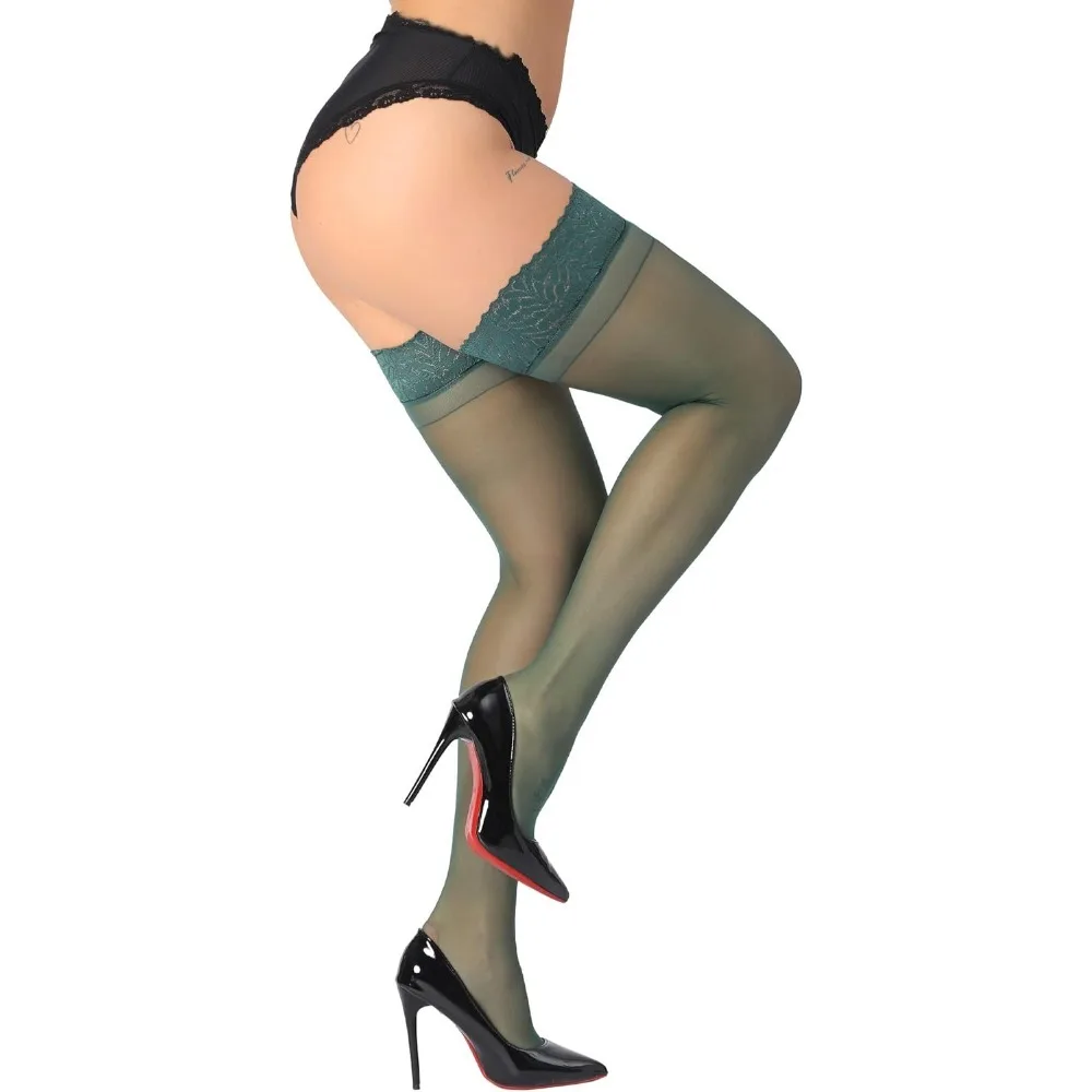 

Шелковистые чулки до бедра DancMolly с прозрачными силиконовыми кружевными колготками 17 цветов для женщин