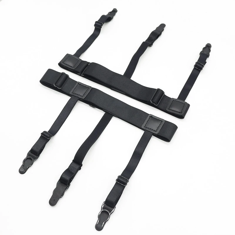 Комплект из 2 шт., рубашка с пуговицами тыквы, подол с фиксированным зажимом, мужская бесшовная рубашка с артефактом, топ, выпрямляющий против морщин, противоскользящий регулируемый пояс с подвязками