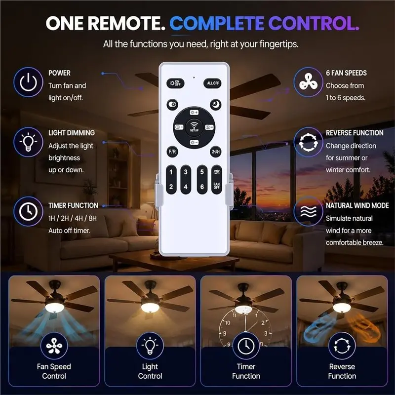 Super Deal -Replacement Fan Remote Control For ZOUQILAI For Depuley Ceiling Fan Remote Control Ceiling Fan Remote Receiver Repla