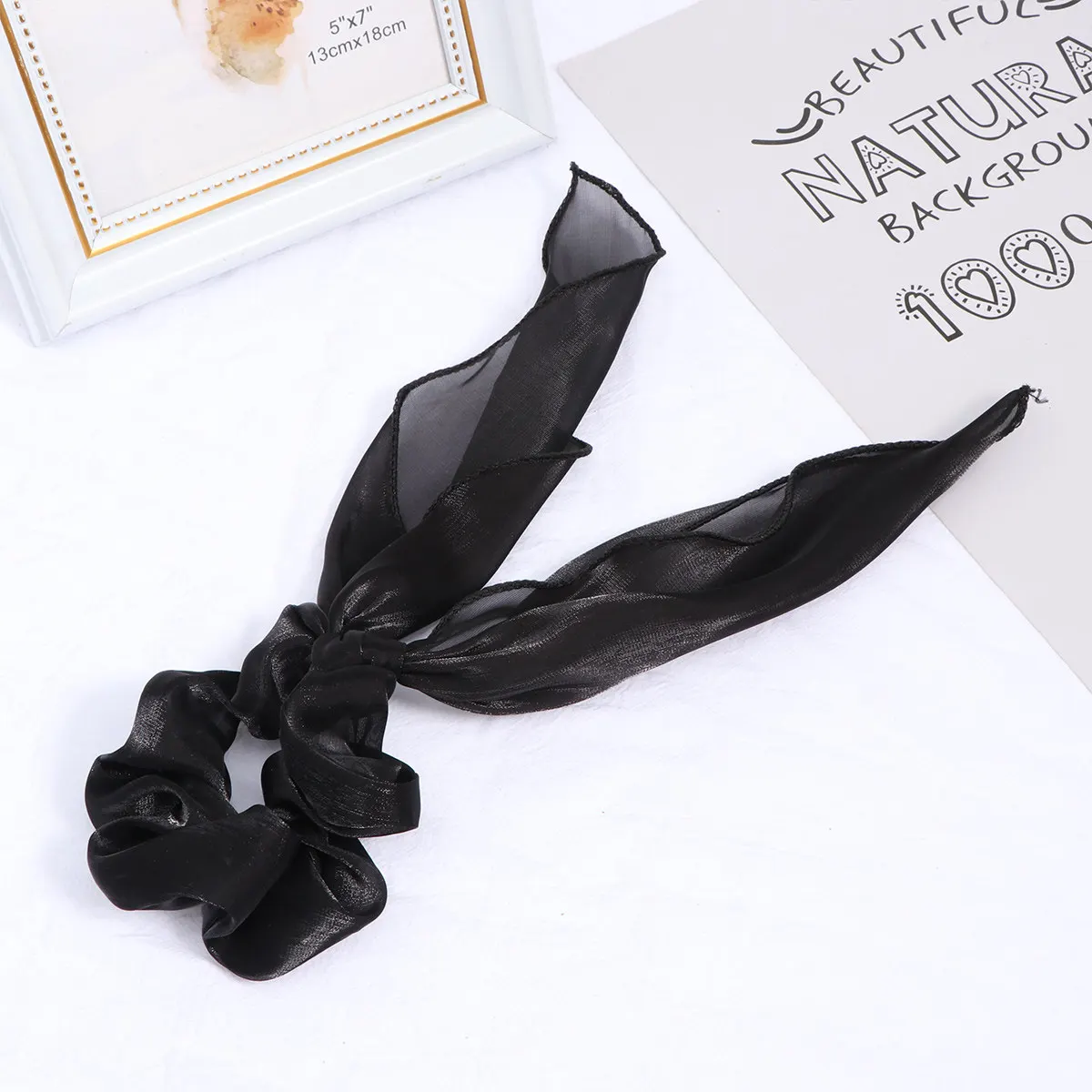 

2 шт. однотонных эластичных резинок для волос, длинные тканевые резинки для хвоста, привлекательный дизайн, подарок для женщин