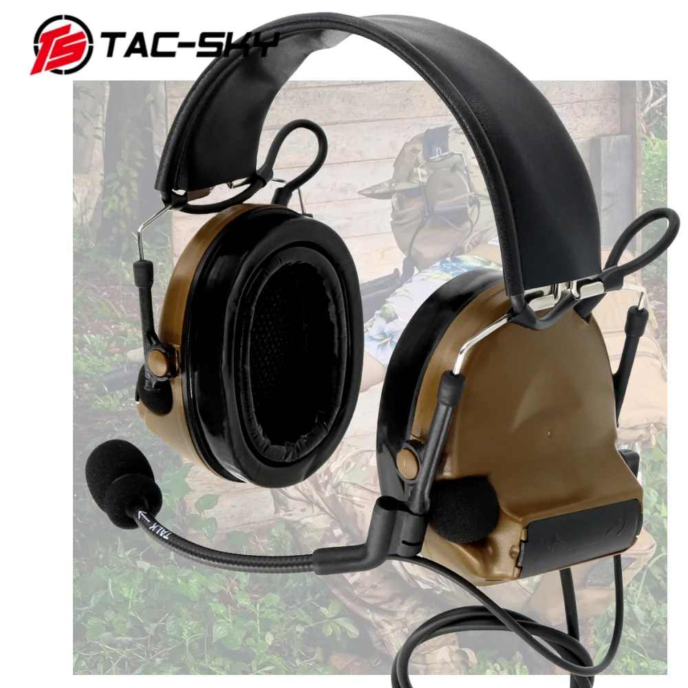 

TS TAC-SKY Tactical C2 COMTAC II Headset Airsoft Hunting Hearing Protection Shooting Ear Muffs Walkie Talkie PTT Headset