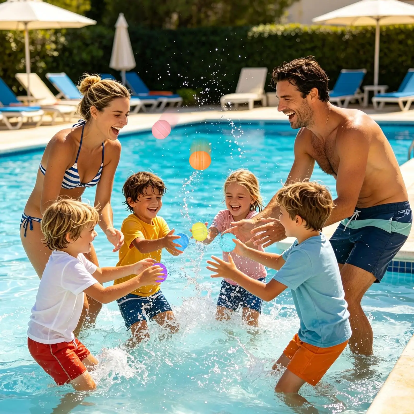 Water Balloons Toy Summer Outdoor 6 Pieces Balls Water Refillable Balloons For Summer Beach Backyard Yard Park School Boys Girls