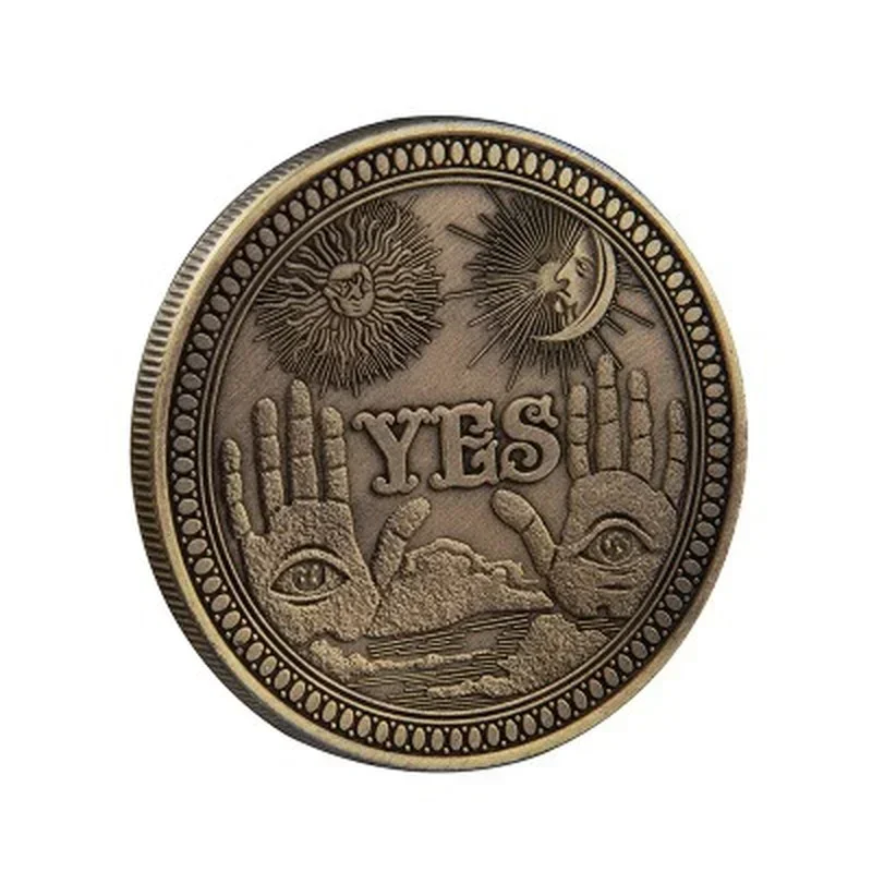 Yes or No Commemorative Coins Gothic Prediction Decision Coin All Seeing Eye or Death Angel Souvenir Collectible Gifts Art Craft