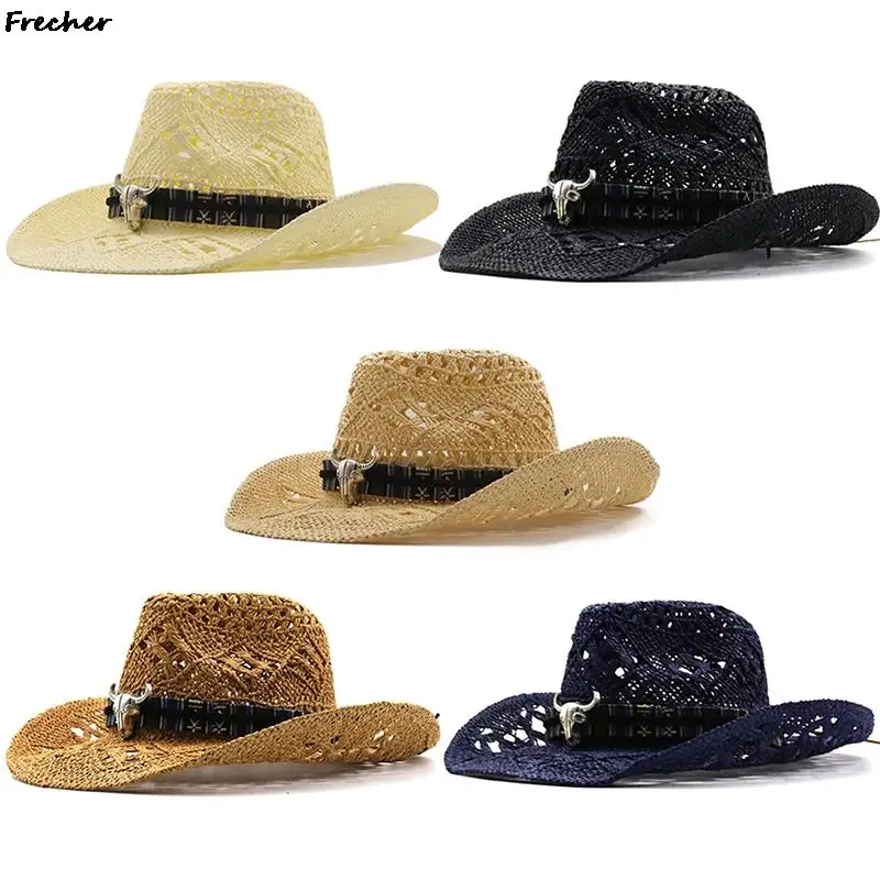 Farm Grassland Panama Cap Gentleman Jazz Hats Retro Western Knight Hat Men Beach Headwear Riding Sombrero Cowboy Cowgirl Chapeau