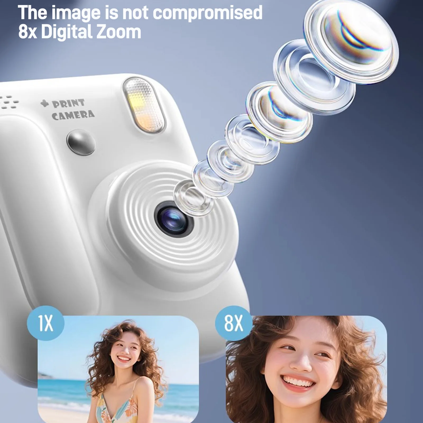 Color Printing Camera Kids Instant Camera 32GB 1080P Thermal Print Toys Camera Print Photo Video Games Music Children Gift