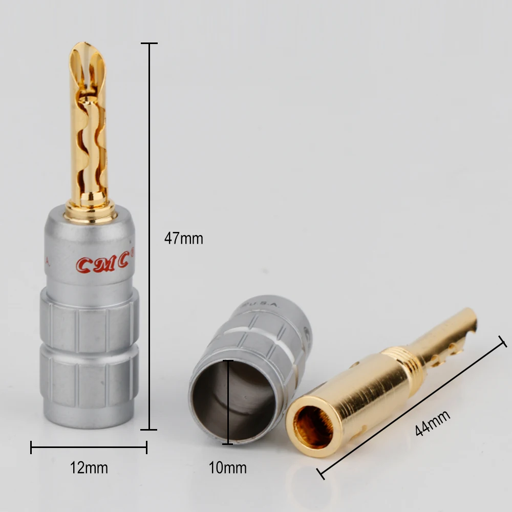 CMC Copper Plated Banana Speaker Connectors  BFA Banana Plug Speaker banana plugs 24K Copper gold plated Banana Jack