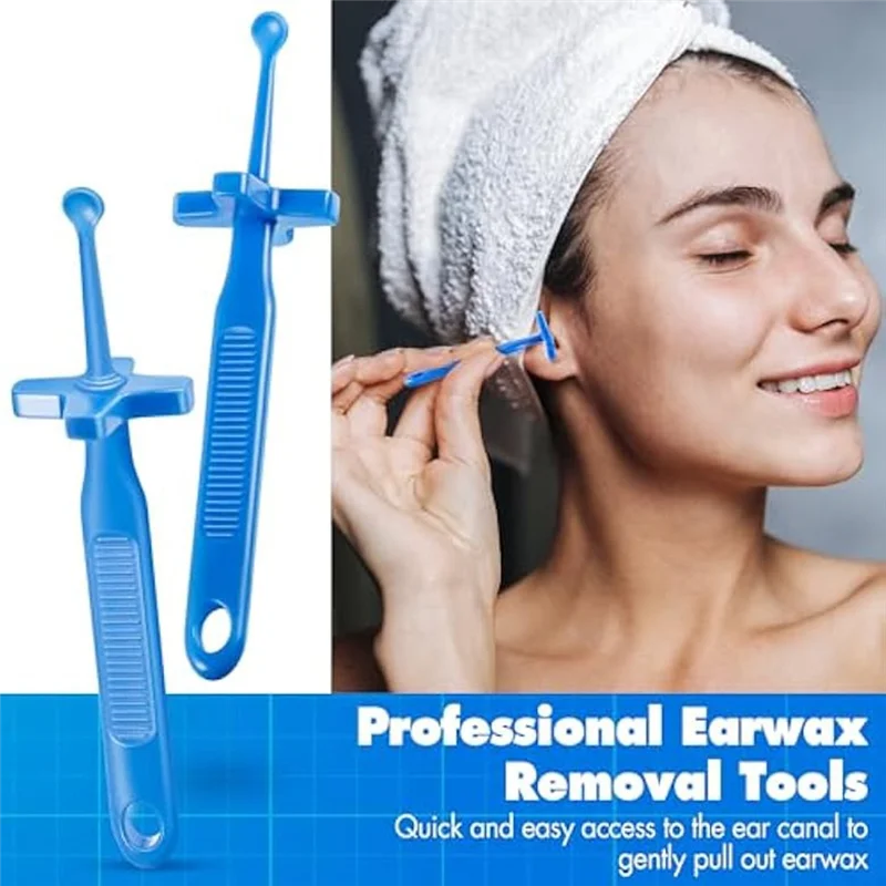 ABMO 2 Buah Alat Penghilang Kotoran Telinga dengan Pelindung Aman, Alat Pembersih Kotoran Telinga yang Dapat Digunakan Kembali, Pembersih Penghilang Kotoran Telinga