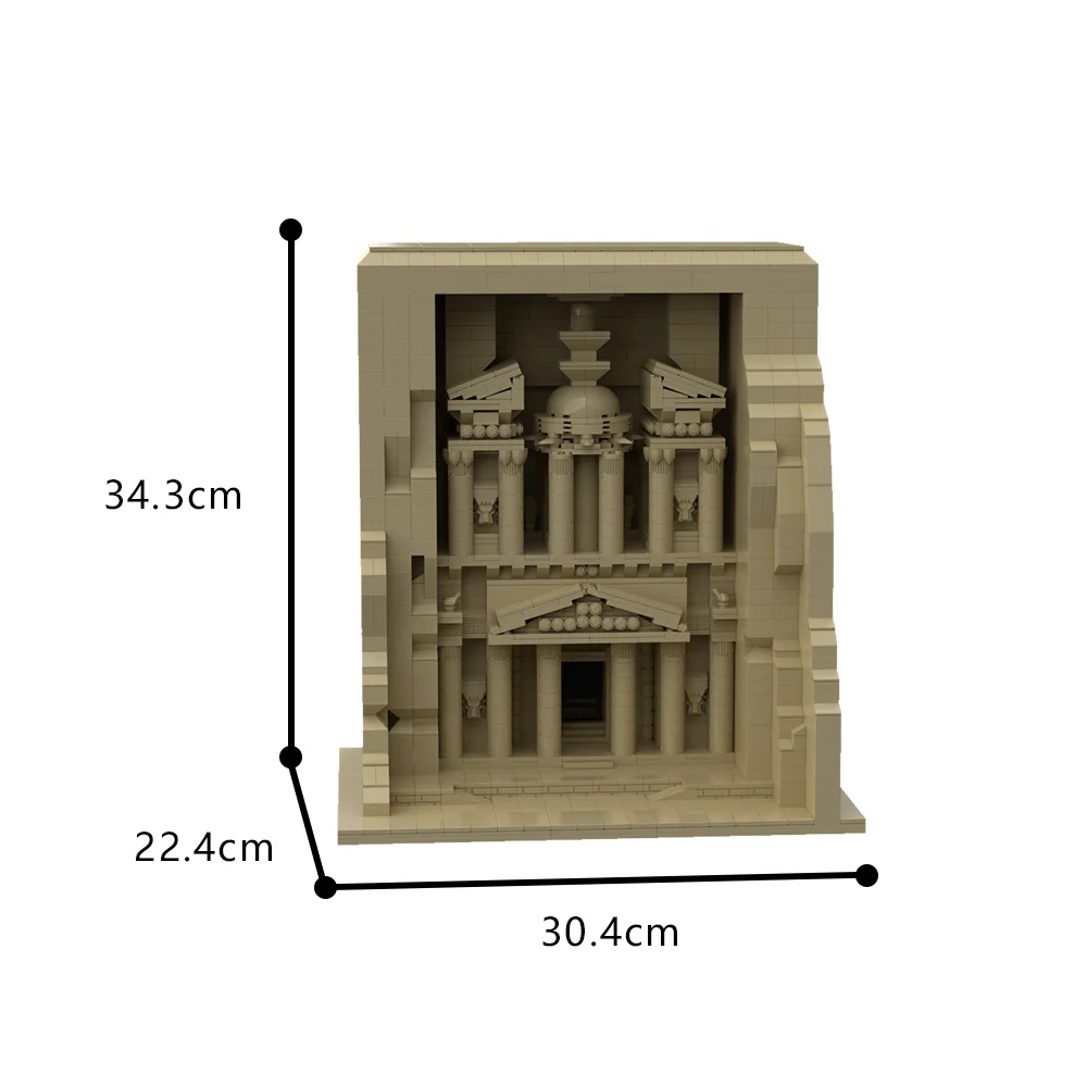 

Gobricks MOC Petra Jordan and the Last Crusade in Fram Bricks Mode Indiana Jones Al Khazneh Building Blocks Toy Gift