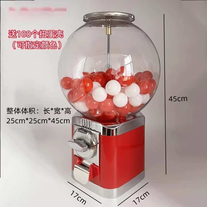 Small commercial red egg twisting machine bouncy ball machine children's desktop toy round candy machine lottery slot