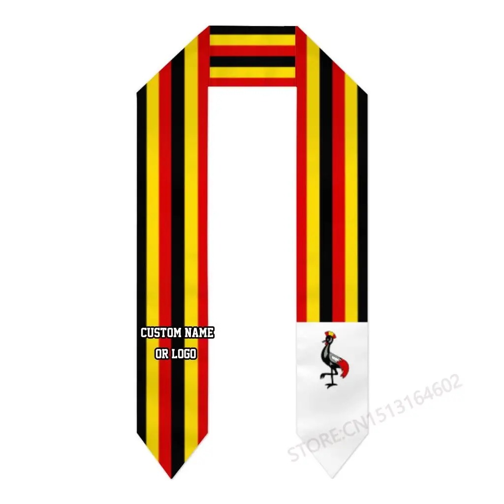 Custom Name Or Logo Uganda Flag Cool Graduation Stole Sash International Study Abroad Class of 2023 Shawl