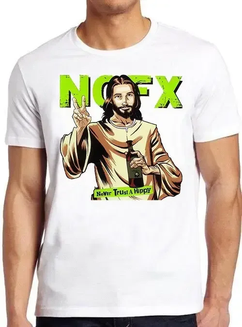 NOFX музыкальная футболка B1736 Jesuuss никогда не доверяют хиппи винтажная Ретро крутая футболка