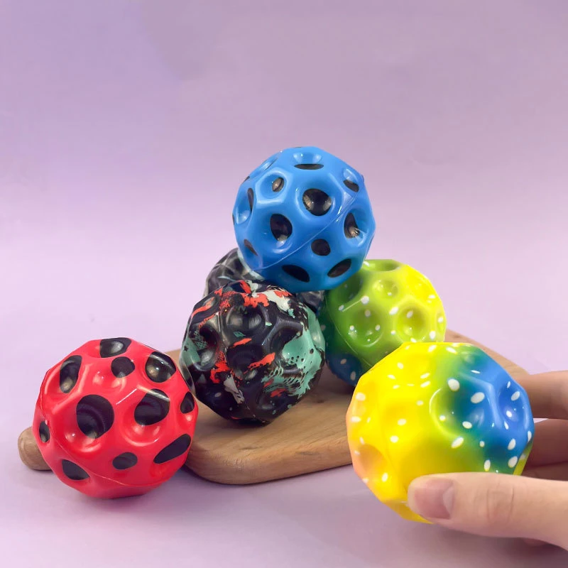 2 pçs ao ar livre super salto espaço salto bola lunar mão olho coordenação alívio do estresse buraco bola de treinamento esportivo