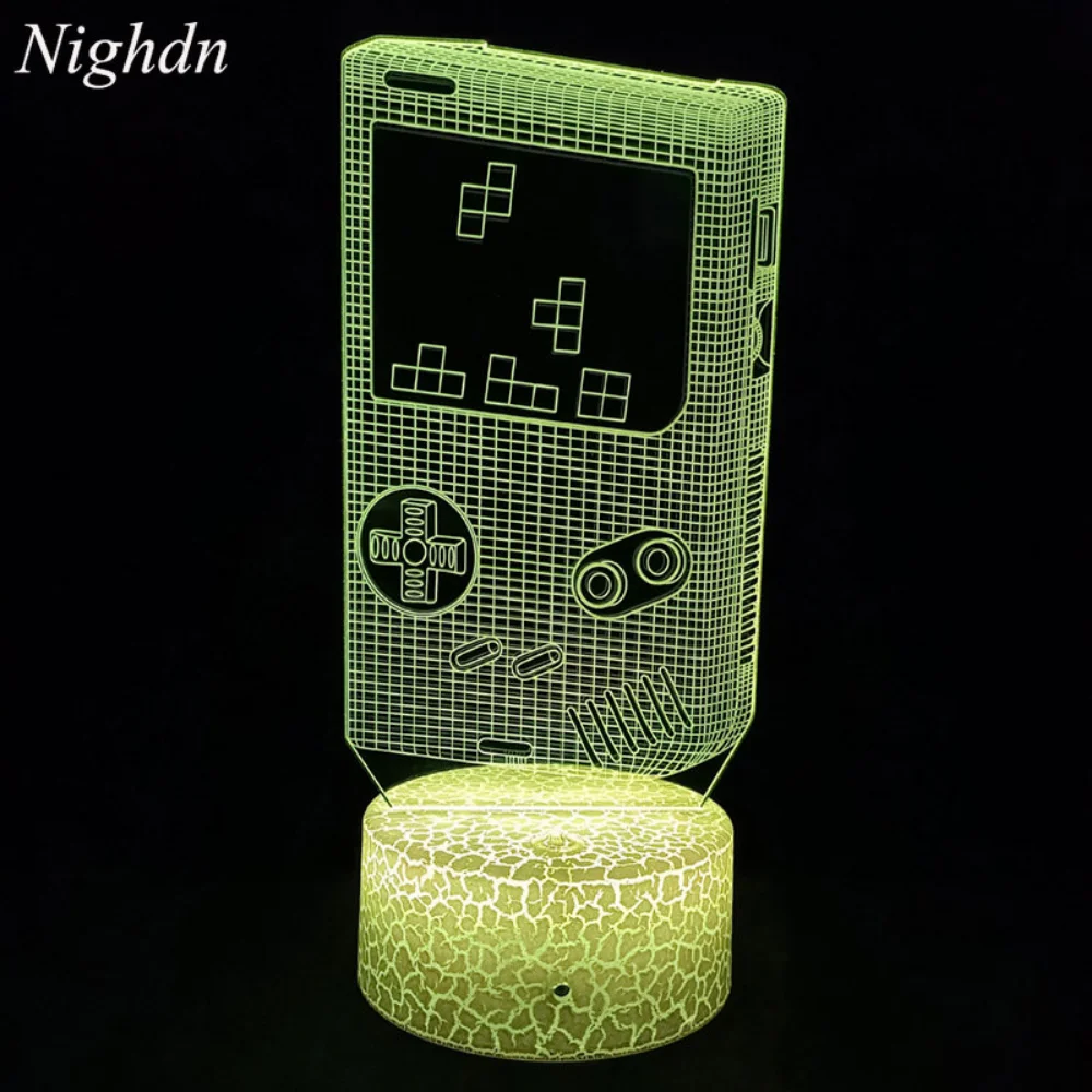 Nighdn-Veilleuse 3D avec Contrôleur de Jeu, Lampe Icide pour Chambre d'Enfant, Décor de Salle de Jeux, Cadeaux de Noël et d'Anniversaire pour Garçons et Bol