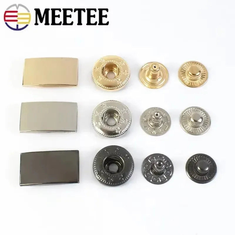 10/20/30Sets Meetee 20mm Metal Snap Button for Clothing Adjustable Pants Buttons Down Jacket Fastener Press Buckle Sewing Supply