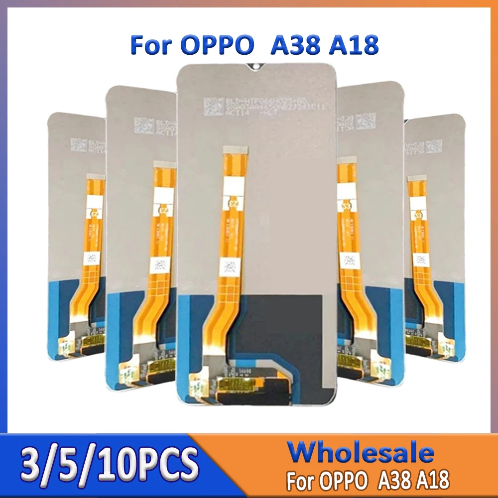 

Оптовая продажа 3/5/10 для OPPO A18 A38, сенсорный ЖК-экран в сборе, совместимый сенсорный дисплей для аксессуаров для мобильных телефонов