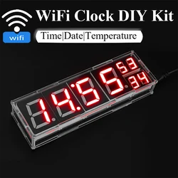 Kit fai da te ESP8266 orologio di rete 8-bit Digital Tube Temperature Alarm Clock Auto Dimming Fun welding Practice parti sciolte