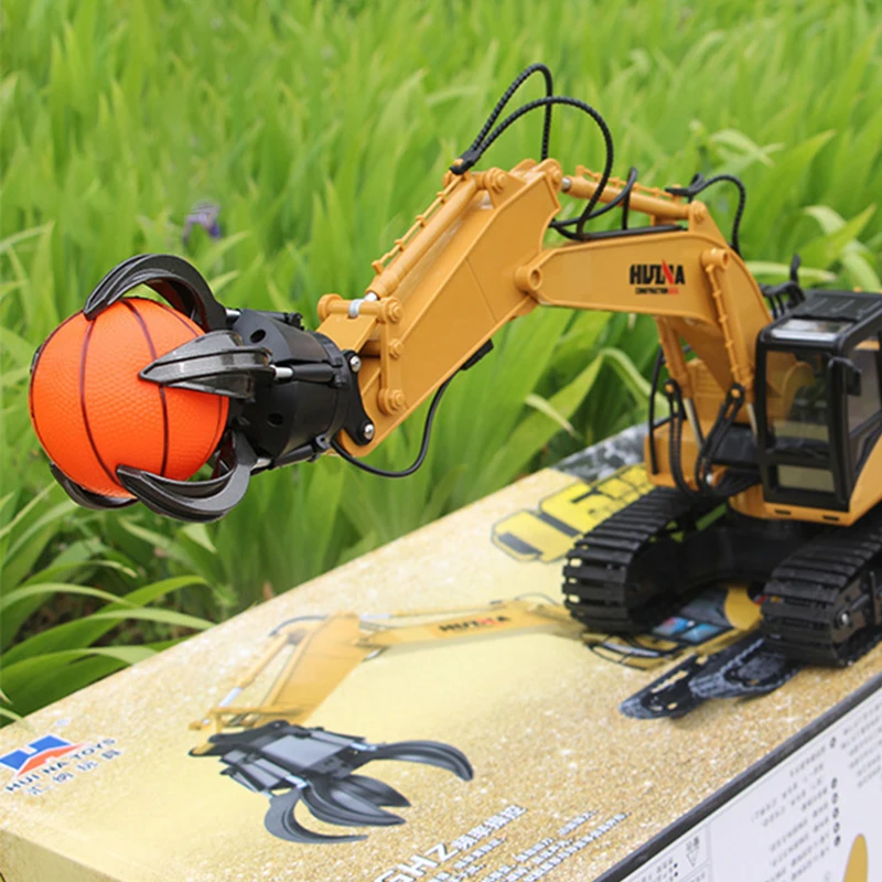 HUINA 1/14 RC 1571 Remote Control Excavator Truck Ball Grabber 16CH RTR Car 2.4GHz Outdoor Toys Boys Gift Model TH18054