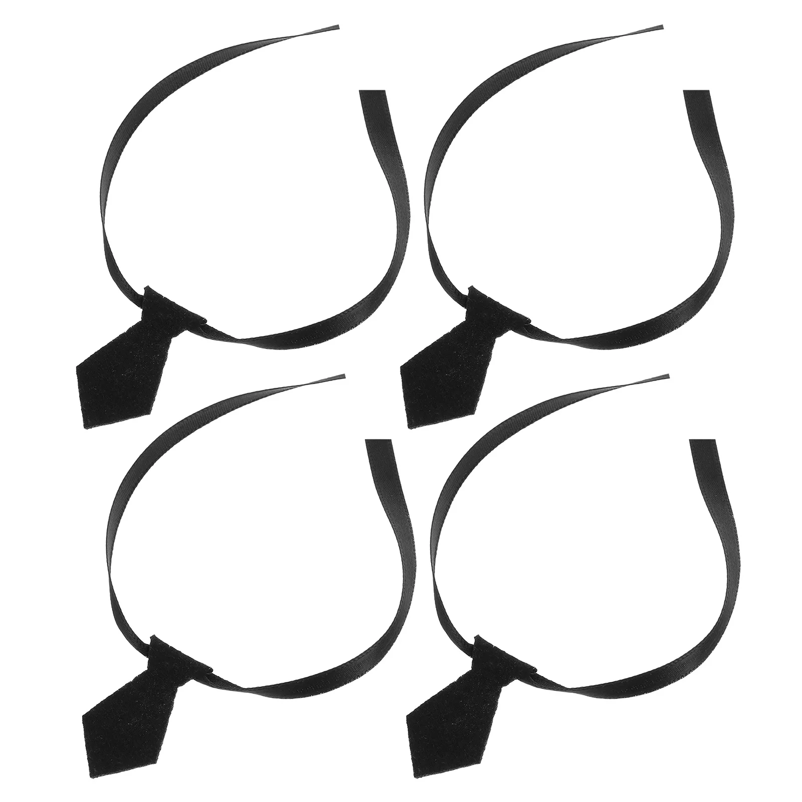 

4Pcs Black Mini Neckties Soft Cotton Small Neckwear Accessories for Wardrobe Styling Miniature Bowtie Set for Home Decor Use