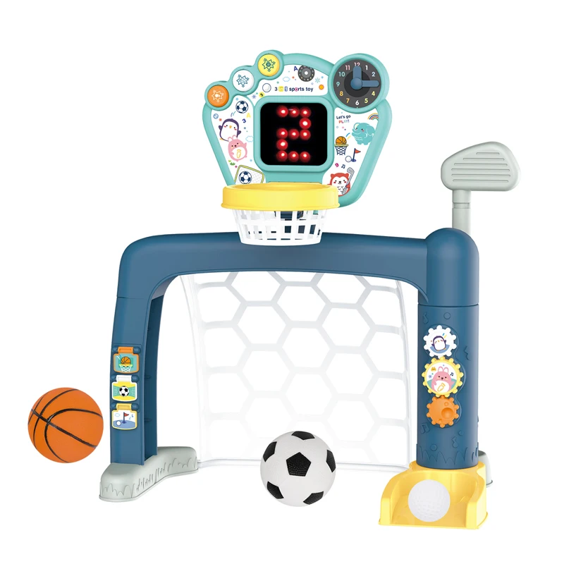

3in1 Mini Sports Children's Golf Football Football Goal Basketball Set Light Music Toy