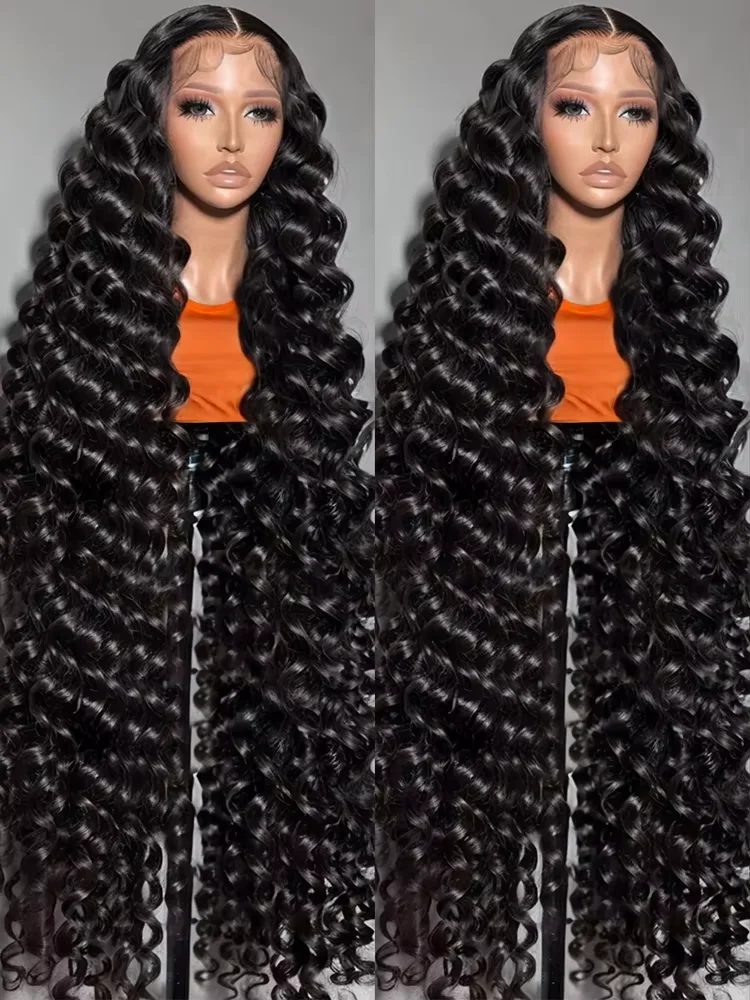 

300 Density 40Inch Loose Deep Wave 13x6 HD Lace Front Human Hair Curly Wigs Brazilian 13x7 Water Wave Lace Frontal Wig For Women