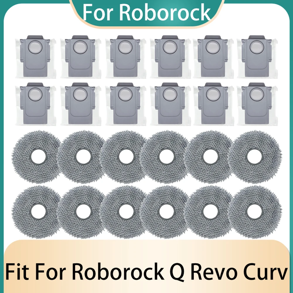 Worek na kurz do Roborock QRevo Curv akcesoria do odkurzacza robota wymiana części zamiennych worek na śmieci ściereczki do mopa nakładki na mopa