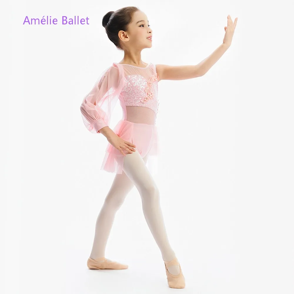 

25113 Новое розовое/небесно-голубое балетное платье из спандекса и сетчатого лифа с блестками для взрослых девочек, балетные, лирические и современные танцевальные костюмы