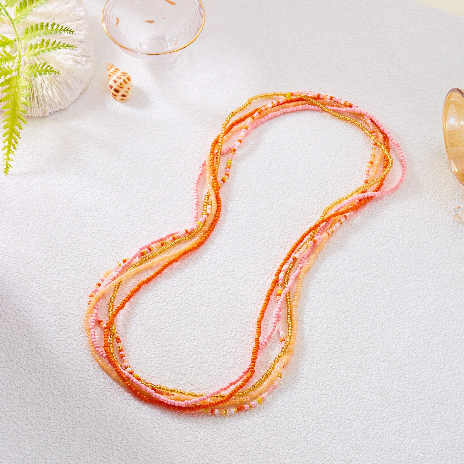 Böhmische Lila Taillenketten für Frauen Y2K Ästhetik Elastisches Bauchketten-Set Sommer Strand Sexy Körperschmuck Accessoires Geschenk – Detail 14