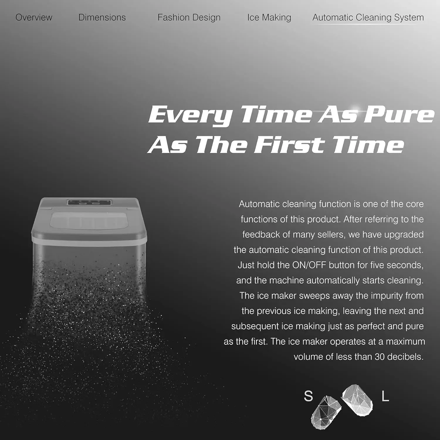 Máquina de hielo Eléctrica eficiente para encimera, autolimpieza, produce 30 libras de hielo cada 5 minutos en 24 horas, Porta