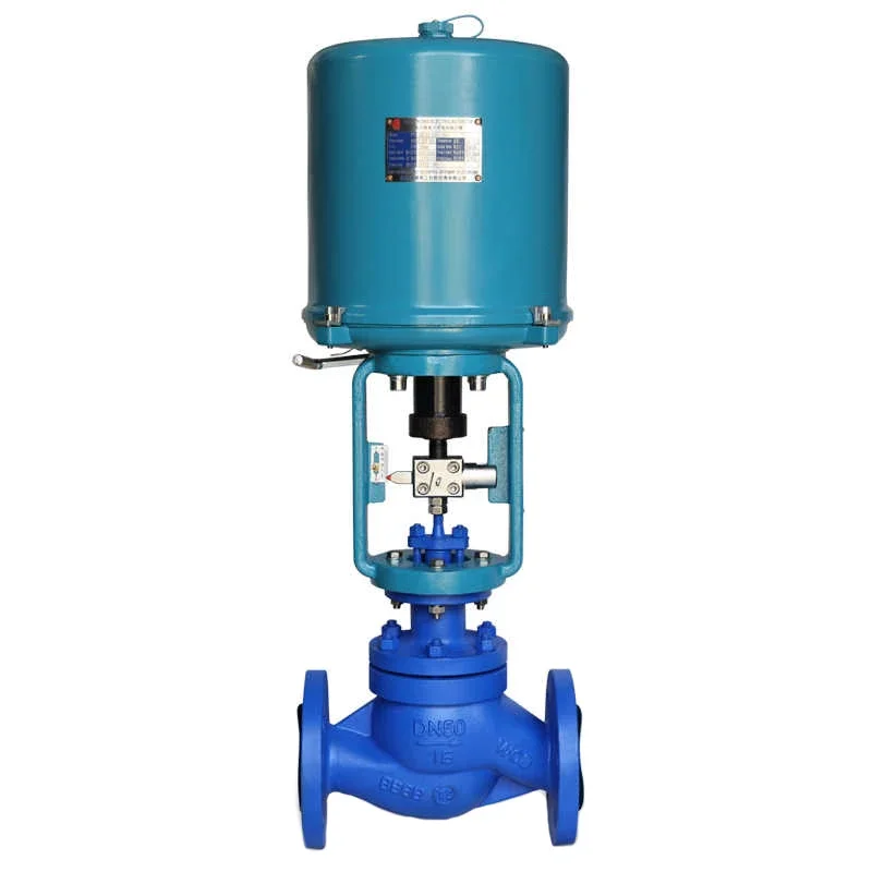 DN50 Cast Steel Steam Thermal Oil Proportional Temperature Automatic Control Electric Single Seat Control Valve