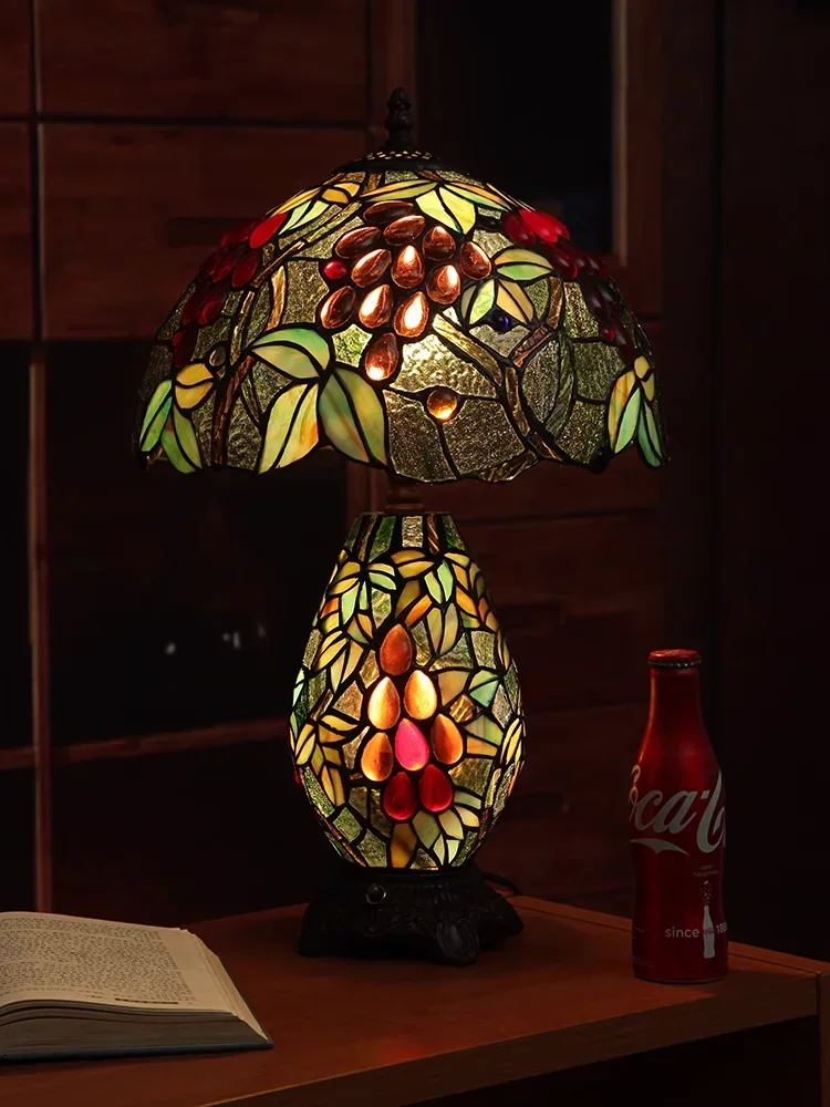 Turkish Table Lamp  Stained Glass with Dragonflys Vintage Desk  Bedroom Mediterranean Restaurant Home Deco Lighting