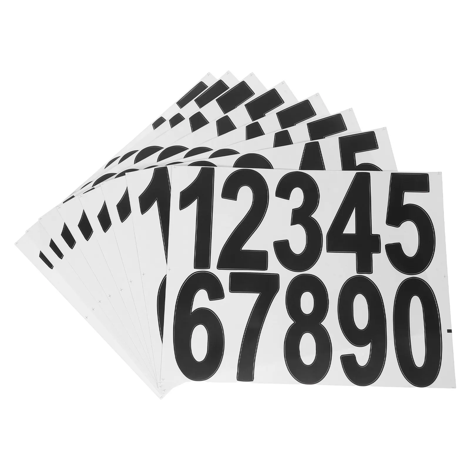 8Sheets Hollow-Out Self Adhesive Address Number Stickers Waterproof Sunproof for Mailbox Door Window Exterior Clear