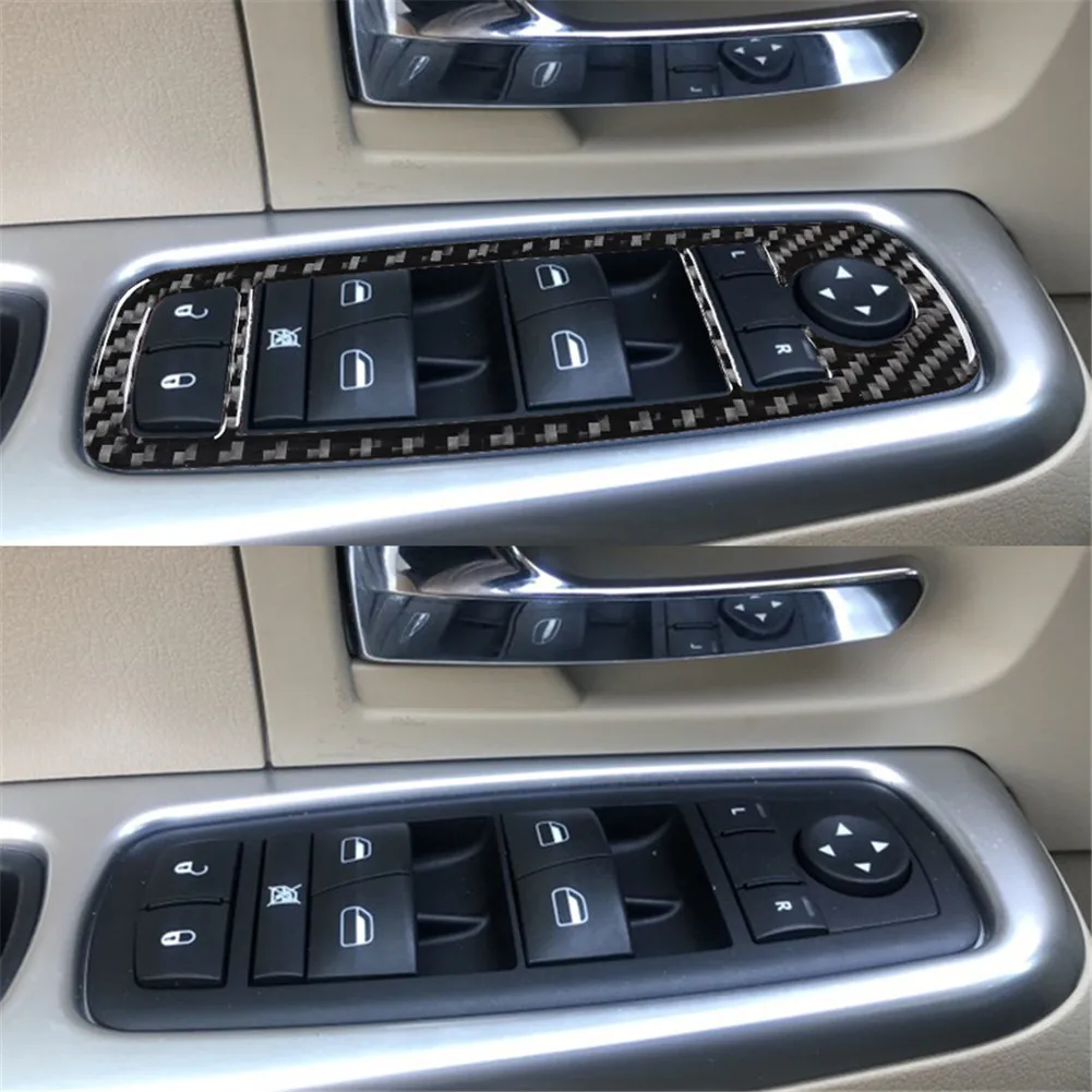 Driver Copilot Window Lift For Jeep Liberty 2008 2009 2010 2011 2012 Carbon Fiber Stickers Car Interior Decorative Accessories
